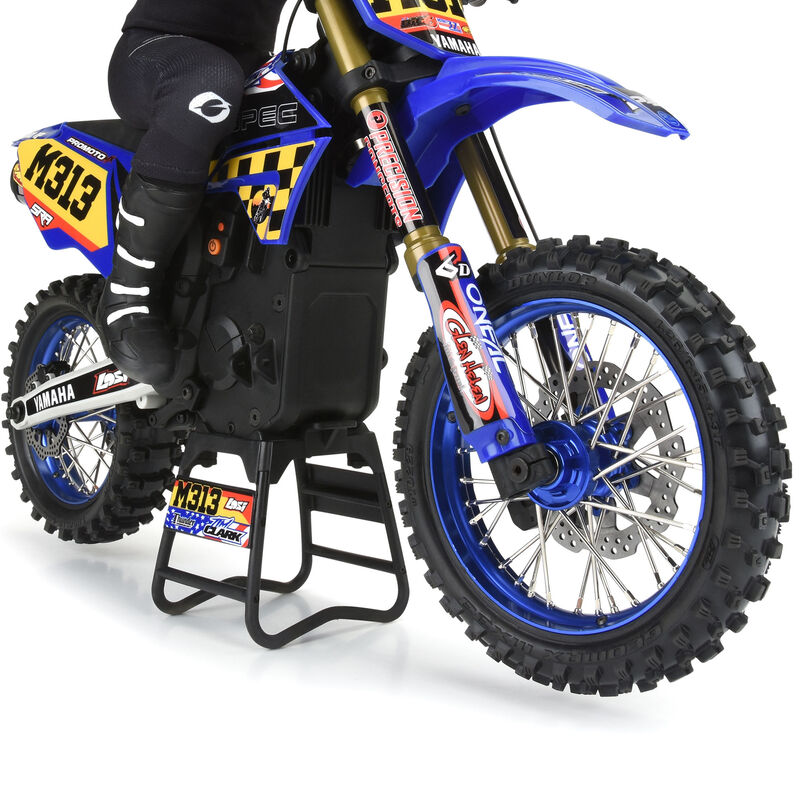 CNC Aluminum Front Wheel For LOSI Promoto-MX 1:4 Scale Motorcycle – Blue Rocketwheel Design (Silver)