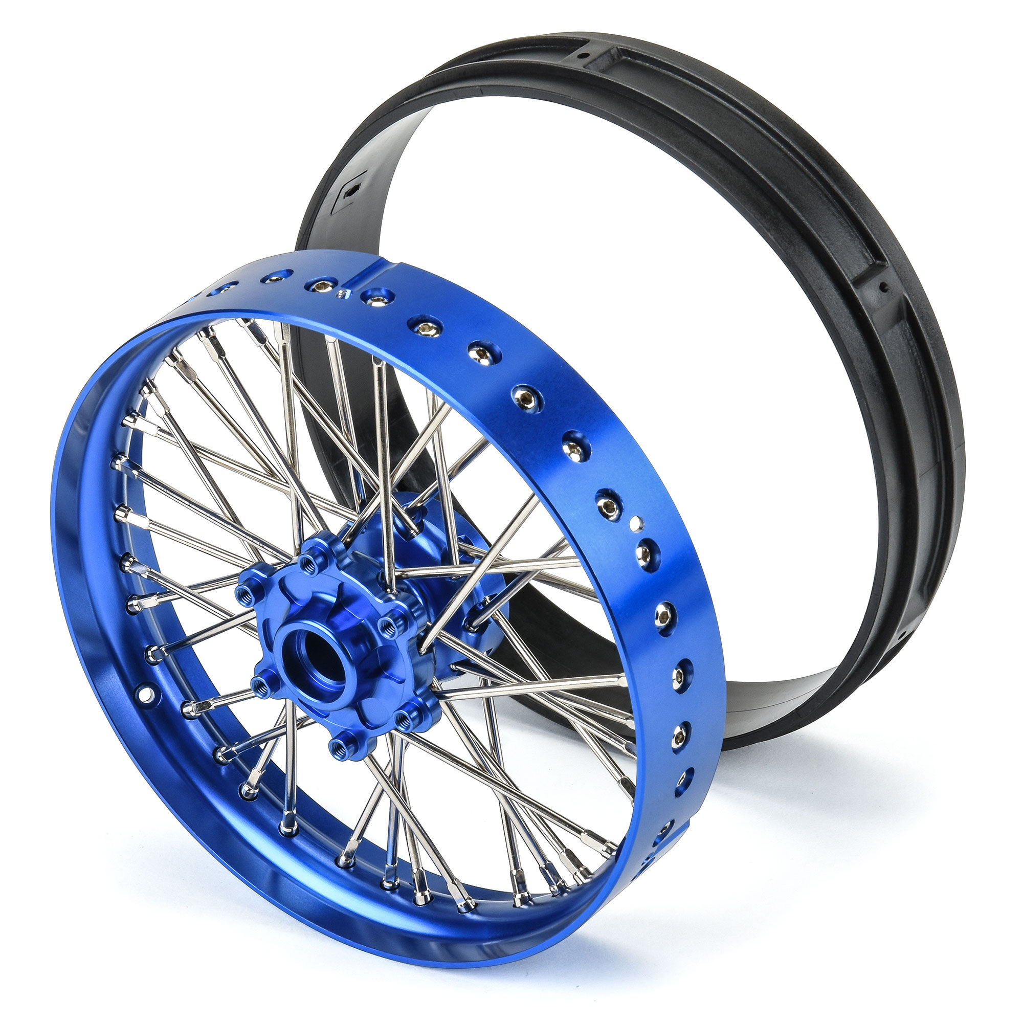 1/4 Pro-Spec Aluminum F/R Wheel Blue/Blue Dunlop MX33/MX14 Bundle