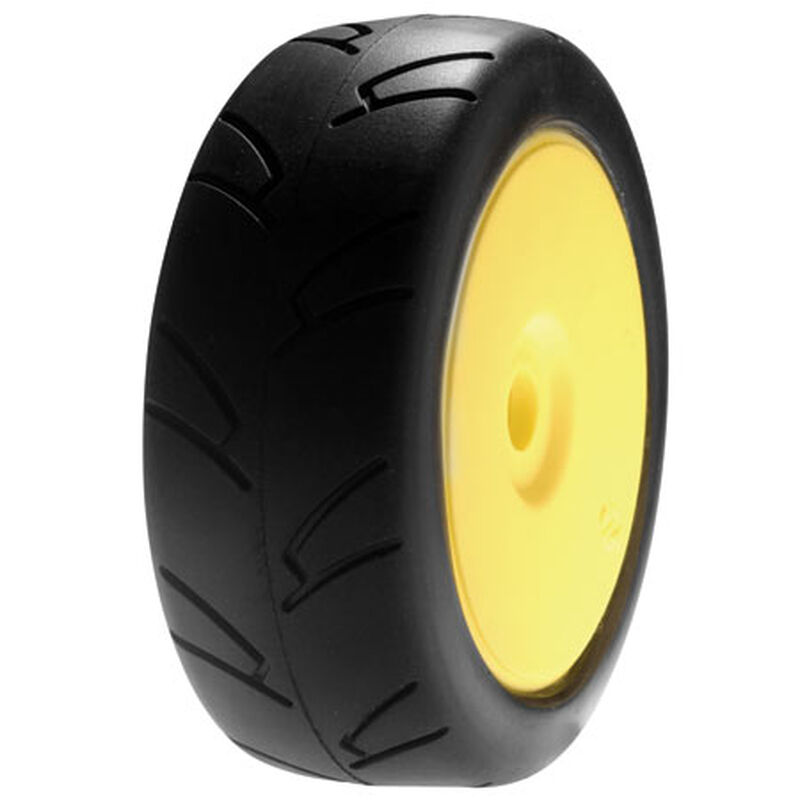 1/8 8IGHTH Street On-Road Front/Rear 2.8 Pre-Mounted Tires, 17mm Hex, Yellow (2)