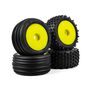 Pro-Line Racing Edge Front / Step Pin Rear Tires Mounted 7mm Yellow (4): Losi Micro-T