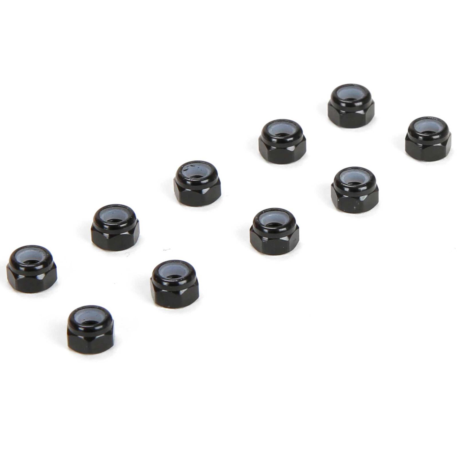 M3 Aluminum Lock Nuts, Black (10)