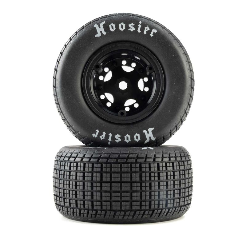Losi Hoosier Tires, Hard, Mounted, Black, FR/RR (2): 22S DLM