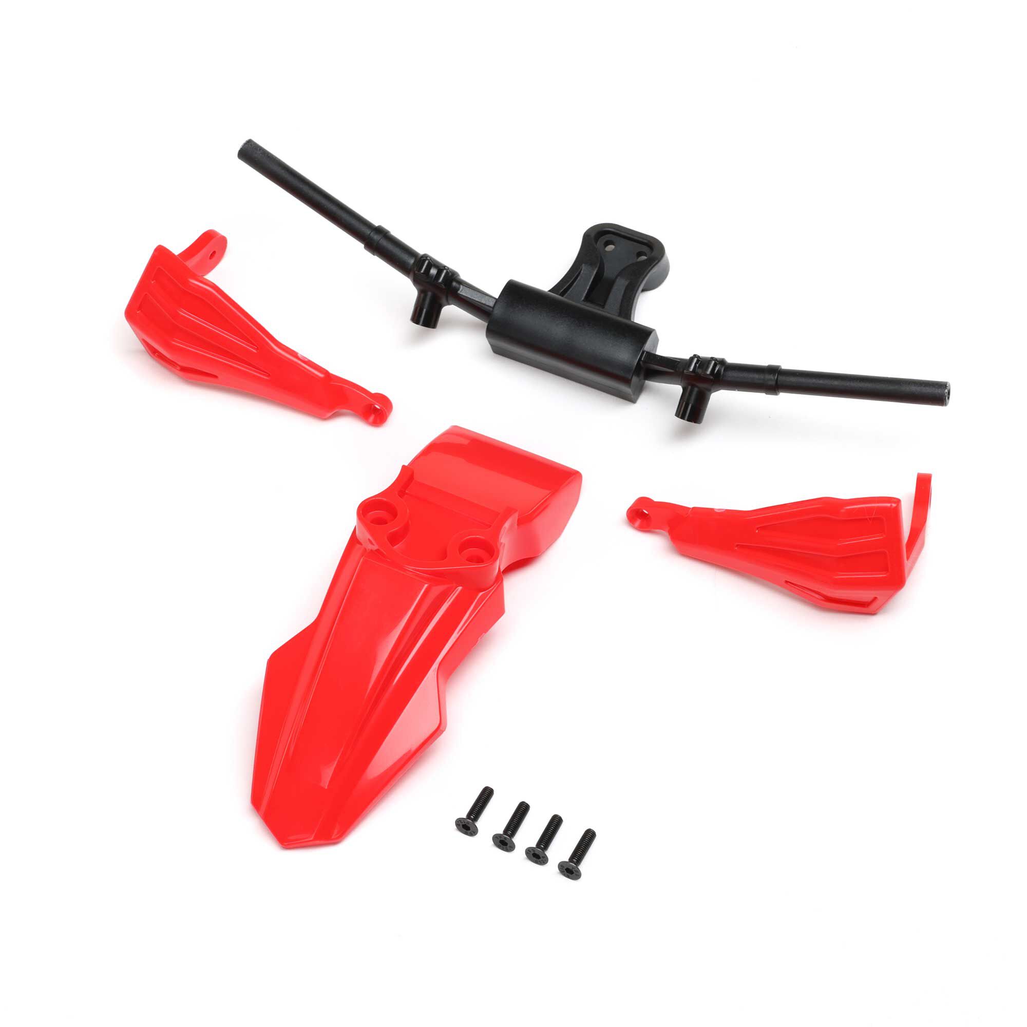 Losi Fender, Handguards & Handle Bars, Red: PM-SM/MX | Losi