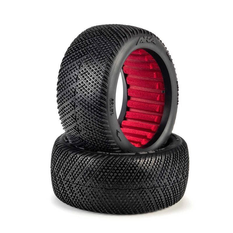 AKA PRODUCTS, INC. 1/8 Reverb Super Soft Long Wear Front/Rear 4.0" Off-Road Truck Tires MTD 17mm, White (2)