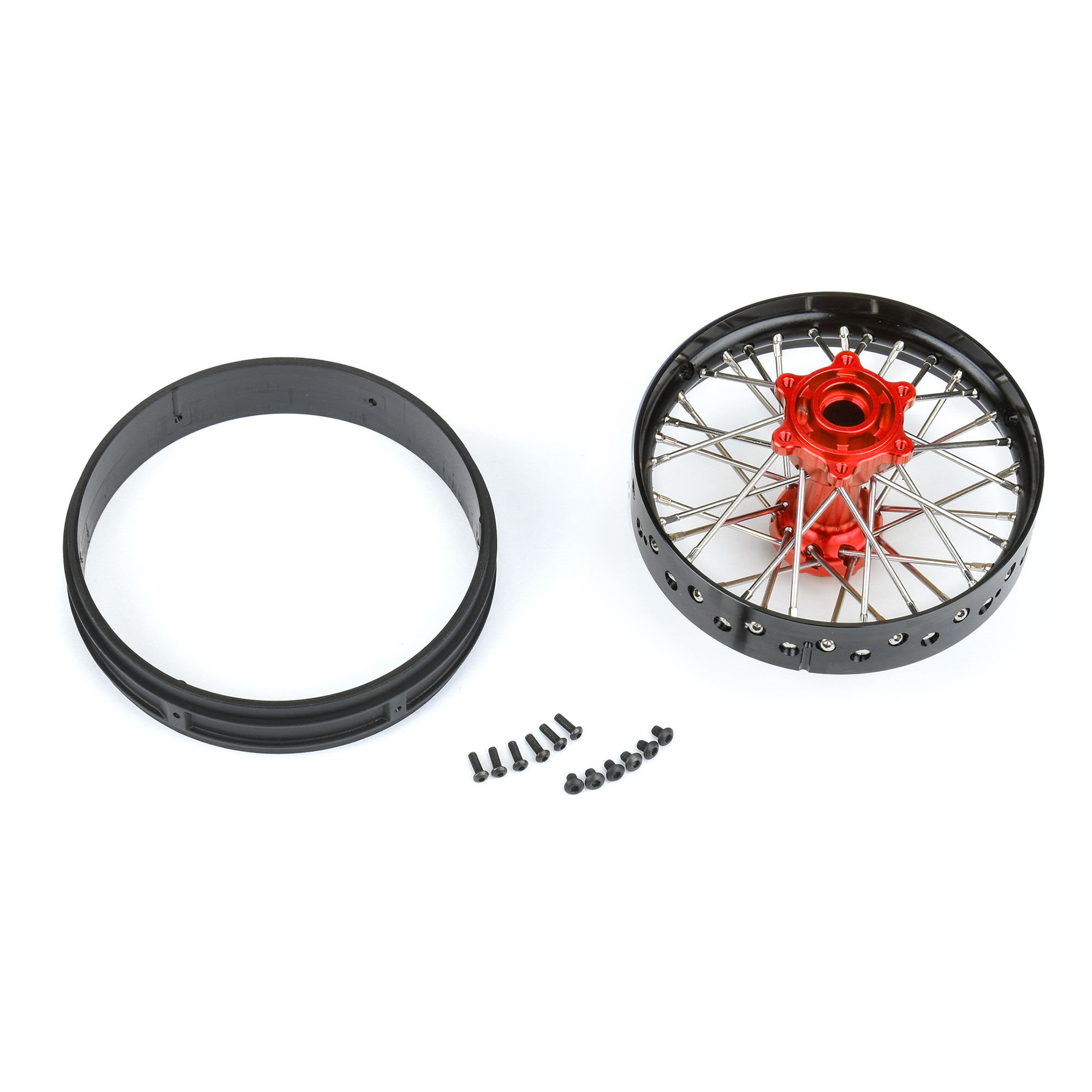Pro-Line Racing 1/4 Pro-Spec Aluminum F/R Wheel Black/Red Dunlop
