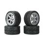 1/12 Avenger Tire Mounted on Overdrive Gray Wheel 8mm Hex (4): Losi Race Car