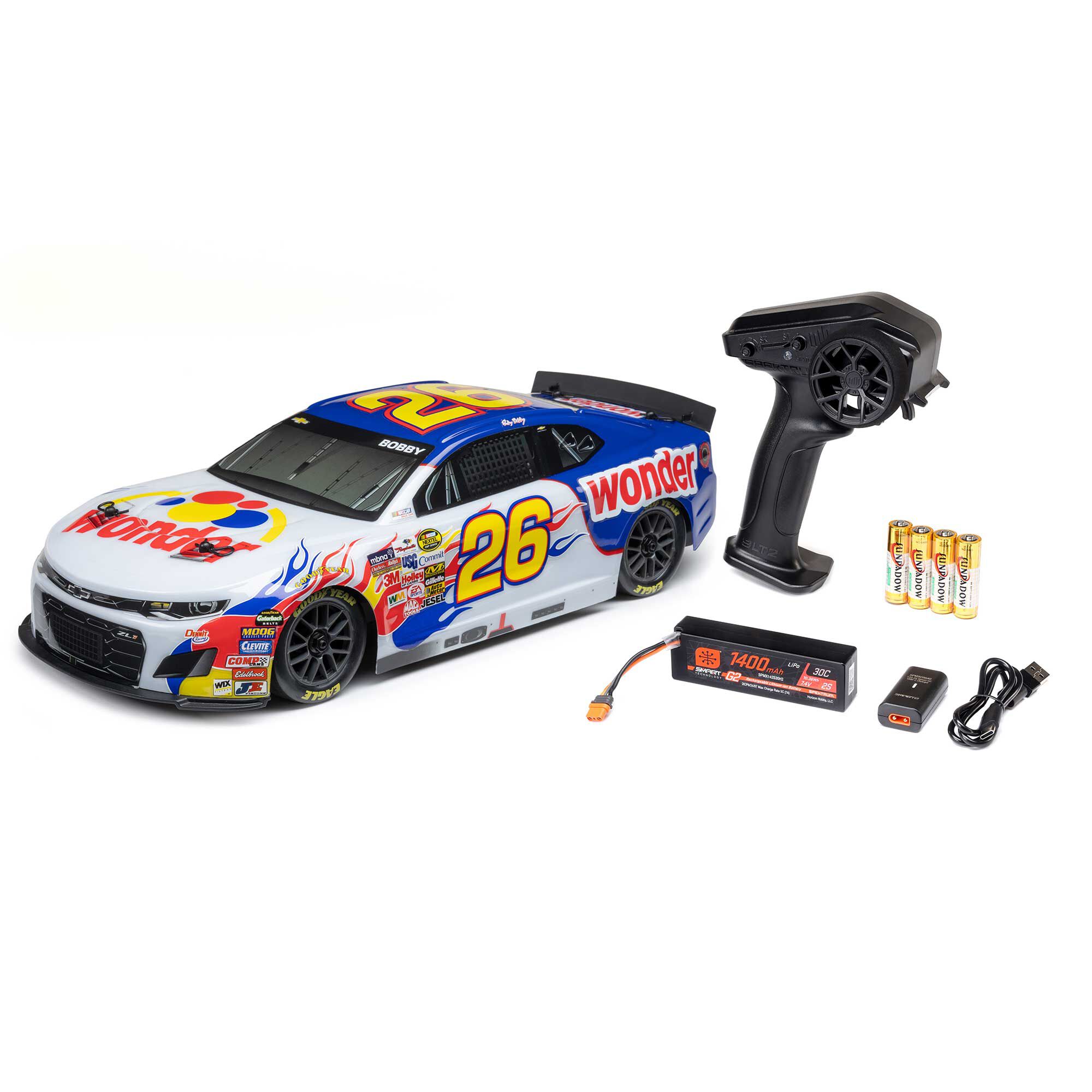 Losi 1/12 NASCAR RC Race Car Ricky Bobby No. 26 2026 Wonder Bread