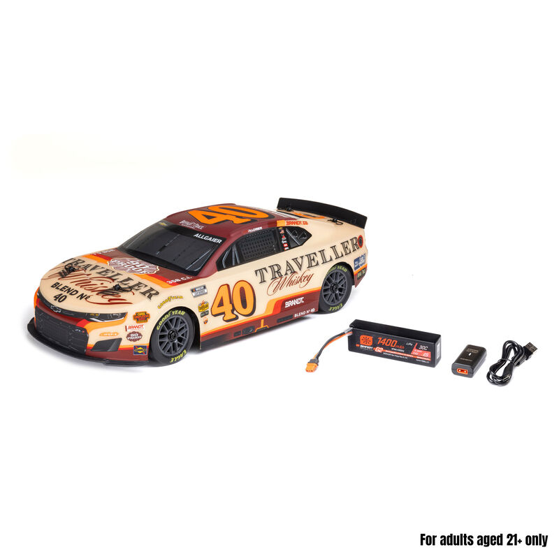 Losi 1/12 NASCAR RC Race Car Justin Allgaier No. 40 2026 Traveller Whiskey Chevrolet ZL1 2S AWD RTR Brushed On-Road (Battery & Charger Included)