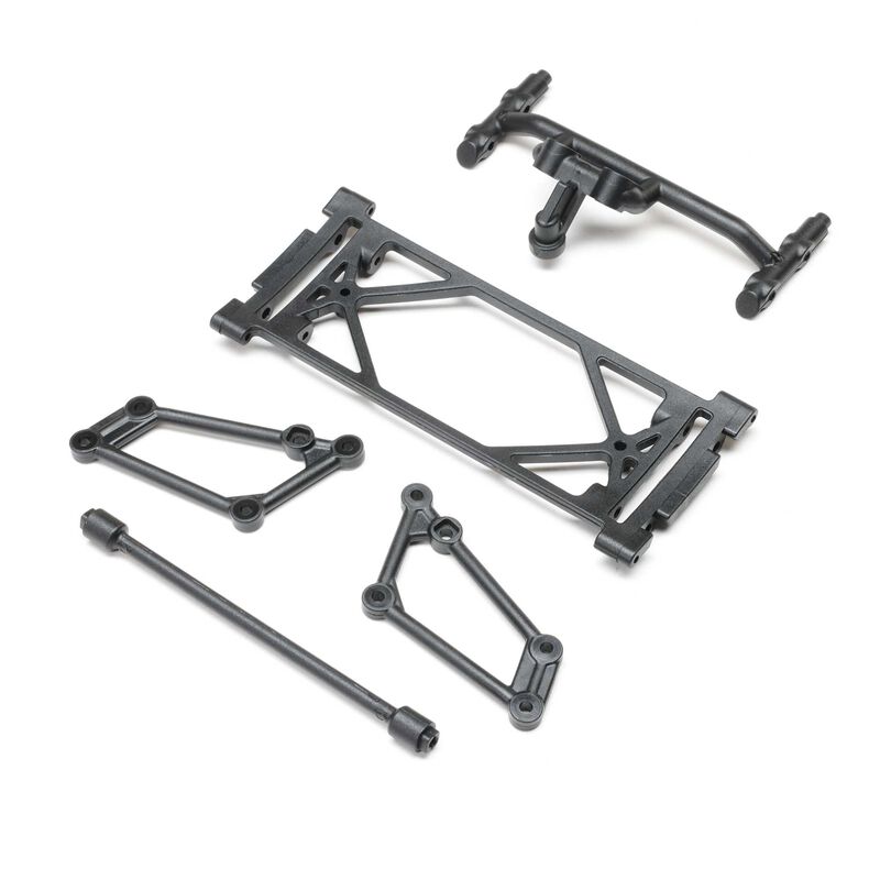Front Wing Mount Set, Black: 22S Sprint