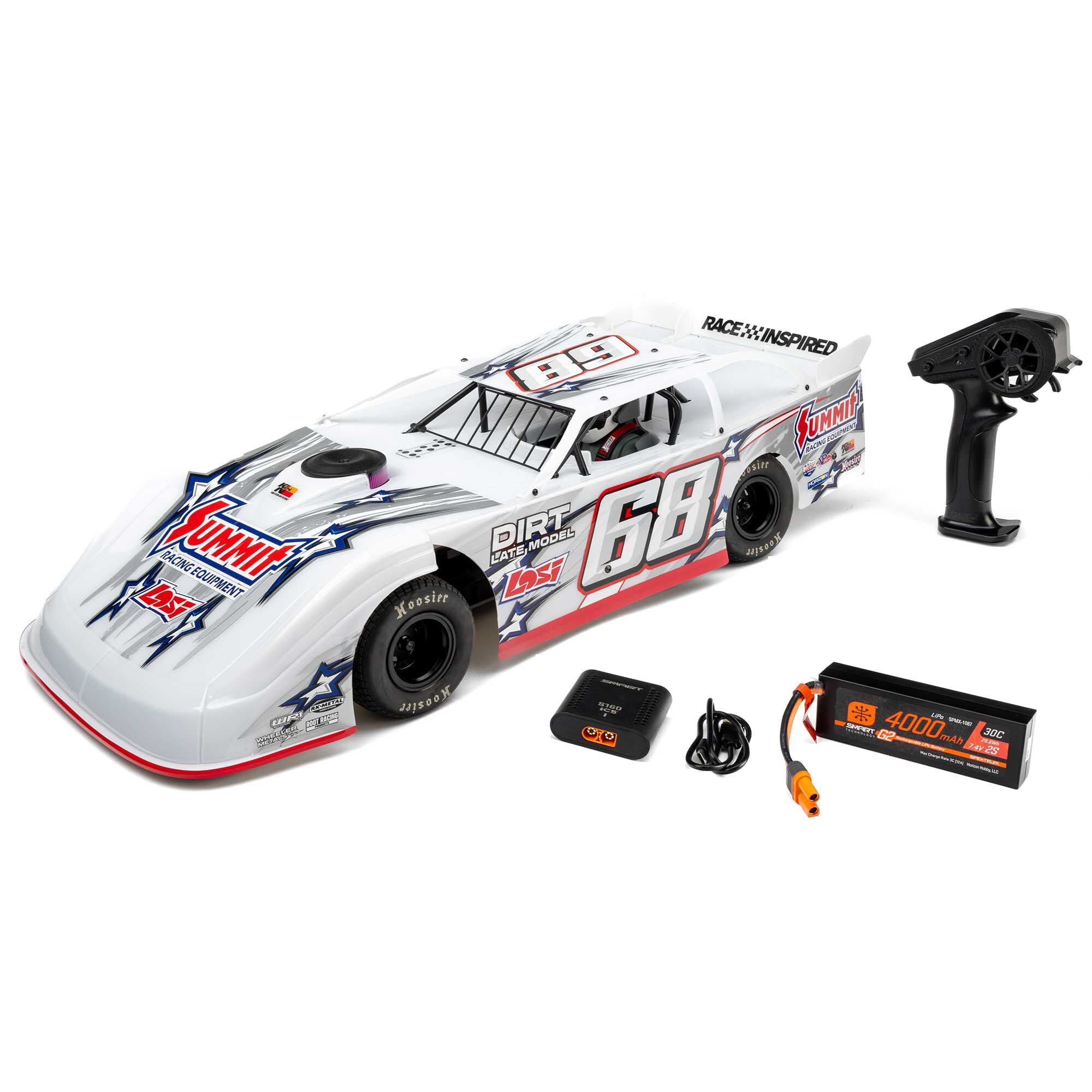 Losi 1/10 22S 2WD Dirt Oval Late Model RTR, Summit RacingWHITE