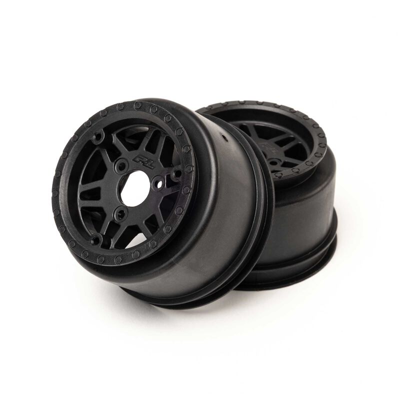 Pro-Line Racing 1/10 Sheriff Dirt Oval Wheels, 12mm Hex, Black (2): Losi Sprint Car (Rear) & Dirt Late Model (Front/Rear)