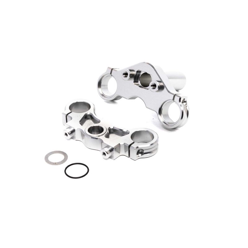 Aluminum Triple Clamp Set, Silver: PM-MX/SM