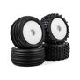 Pro-Line Racing Edge Front / Step Pin Rear Tires Mounted 7mm White (4): Losi Micro-T