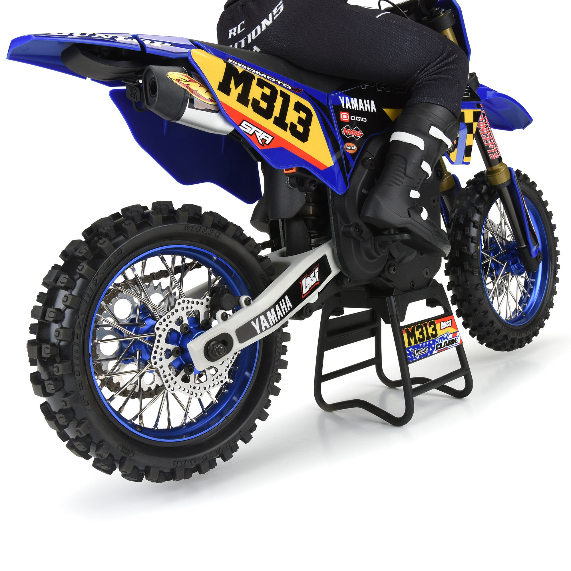 Losi Promoto MX 青 リポ2本付き プロラインタイヤ仕様 1/4 Pro-Spec Aluminum V2 Bead Rear Wheel Blue/Blue (1): Promoto-MX