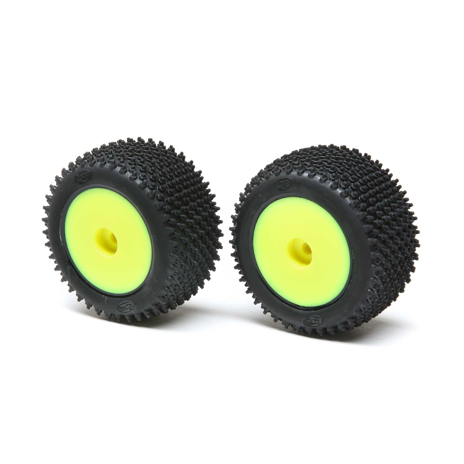 Step Pin Mounted Rear Tires, Yellow (2): Mini-T 2.0