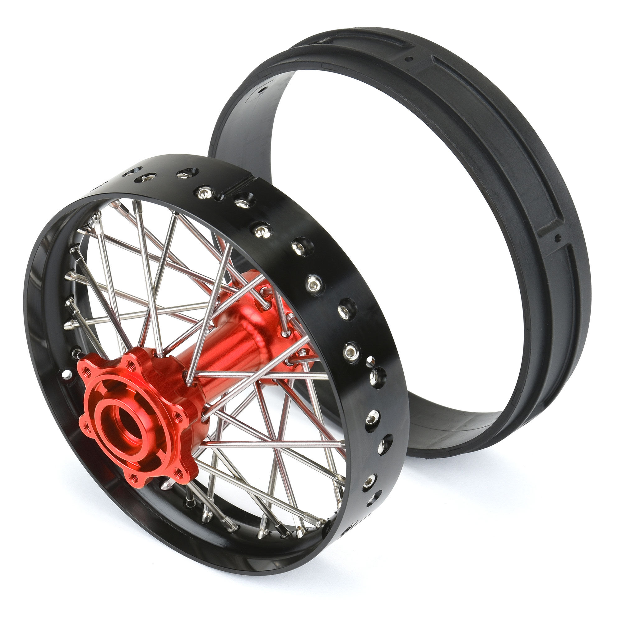 thumbnail image 2 of Red Aluminum Rear Wheel Reinforcement Rings For Losi 1/4 Promoto MX Motorcycle 2 of 14