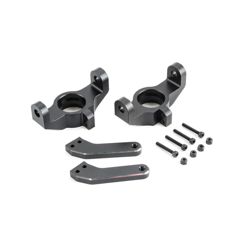 Front Spindle Set, Black, Aluminum: MTXL