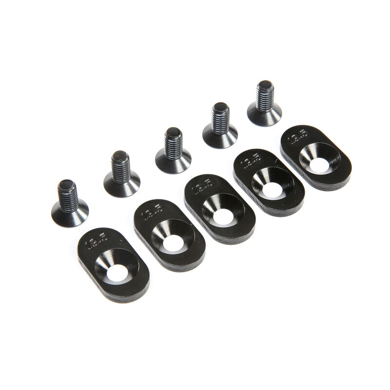 Engine Mount Insert and Screws 19.5T, Black (5): 5ive-T 2.0 (fits 62T spur)