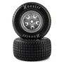 Losi Hoosier Tires, Medium, Mounted, Satin Aluminum, FR/RR (2): 22S DLM