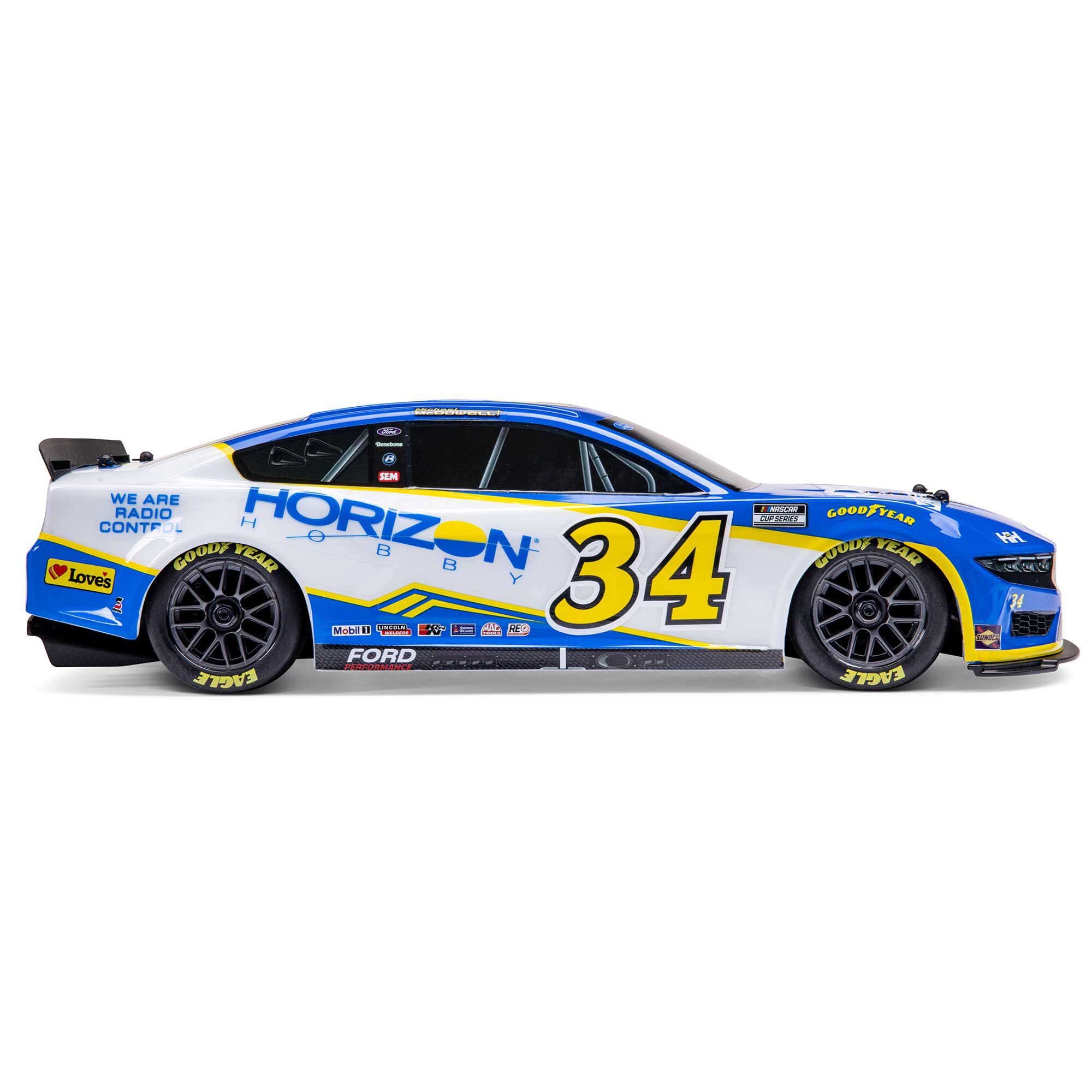 Losi 1/12 NASCAR RC Race Car Michael McDowell No. 34 2024 Horizon