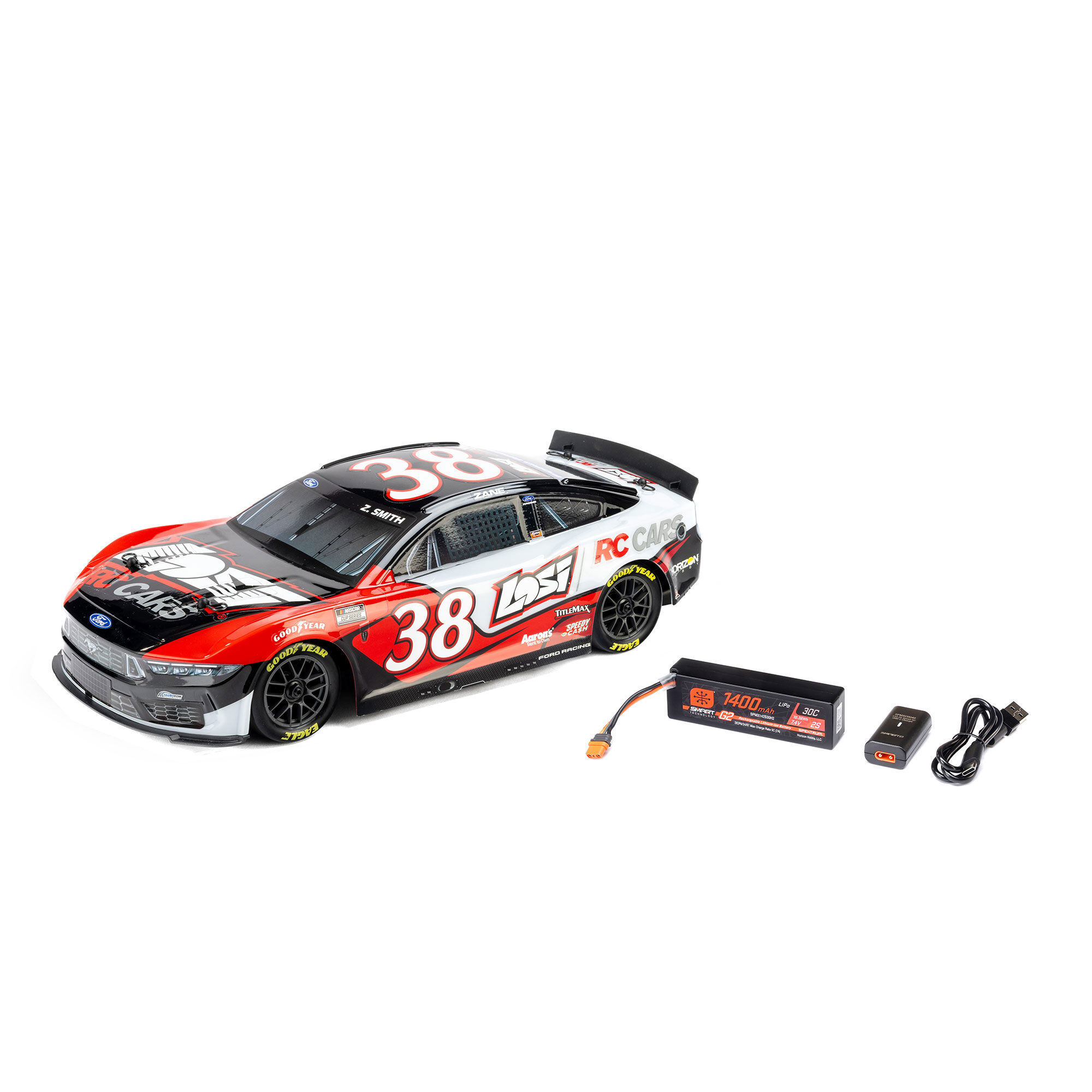 1/12 NASCAR RC Race Car Zane Smith No. 38 2026 Losi Ford Mustang
