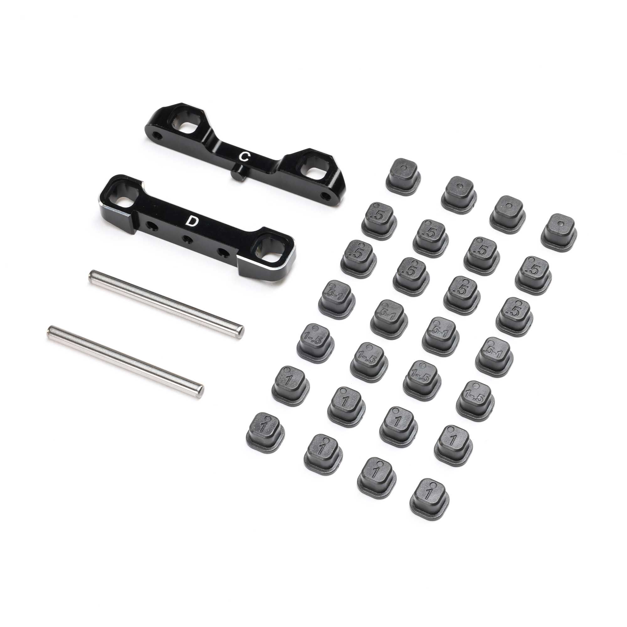 Team Losi Racing Adjustable Pivot Set C & D, Black: 22S Sprint | Losi
