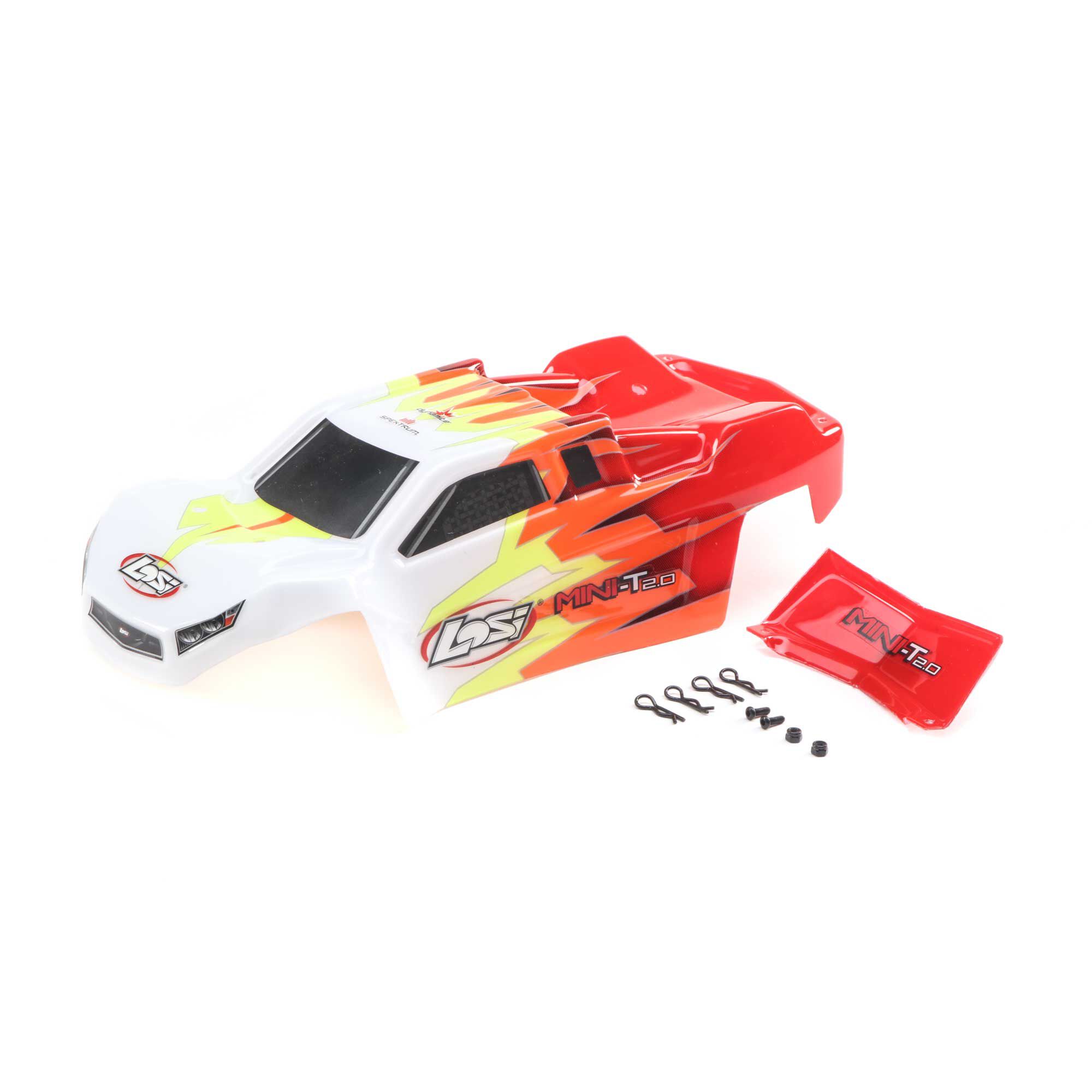 Body, Red/White: Mini-T 2.0 | Losi