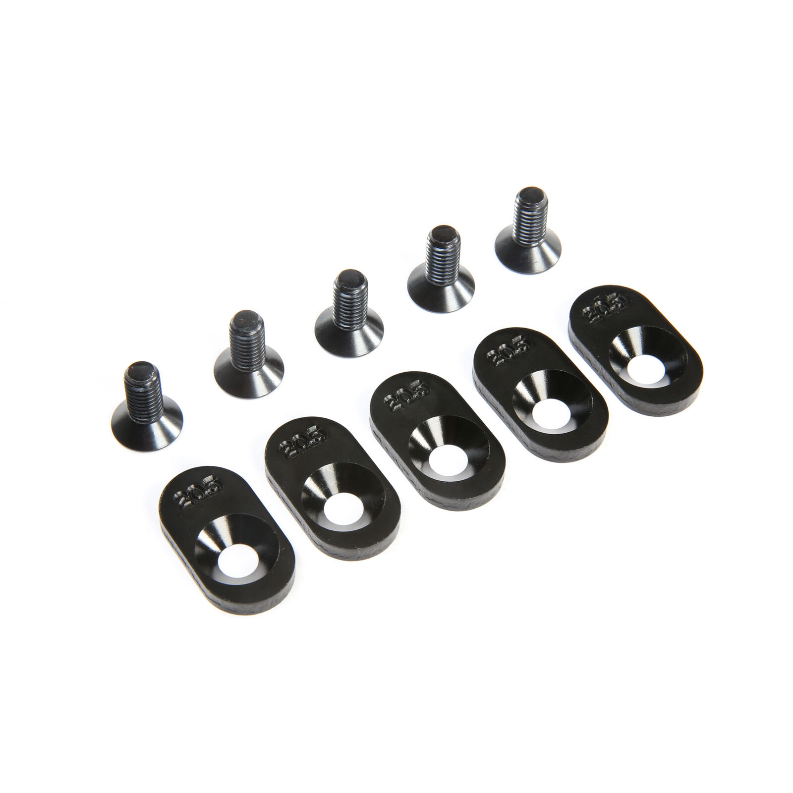 Engine Mount Insert and Screws 20.5T, Black (5): 5ive-T 2.0 (fits 62T spur)