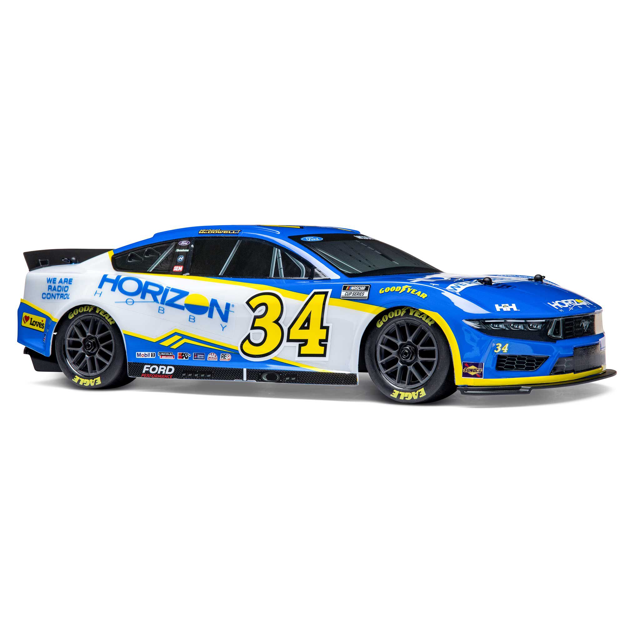 Losi 1/12 NASCAR RC Race Car Michael McDowell No. 34 2024 Horizon