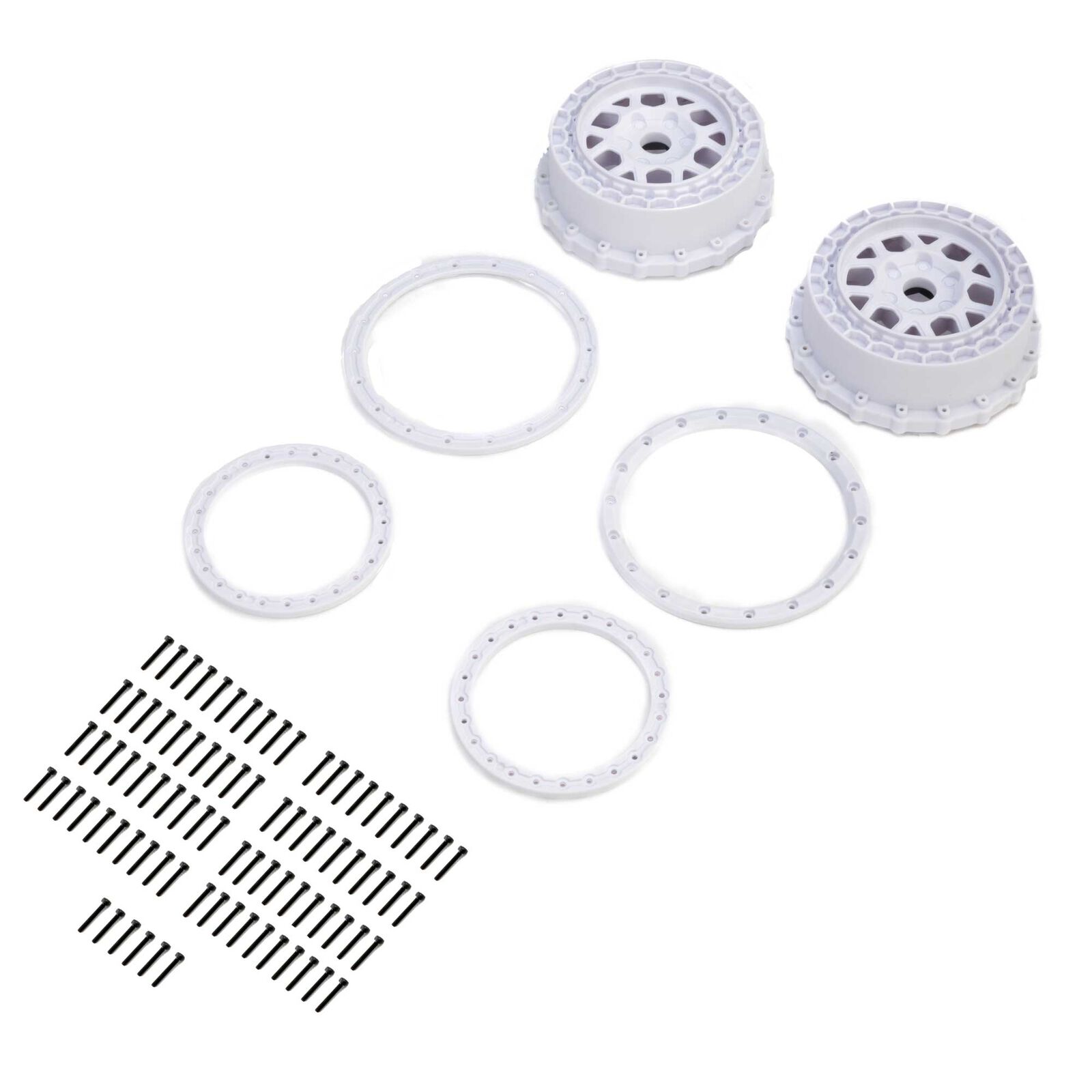 Wheel and Beadlock Set, White (2): 5IVE-T 3.0