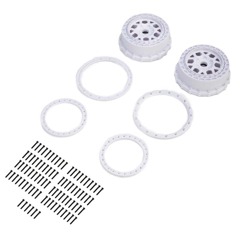 Wheel and Beadlock Set, White (2): 5IVE-T 3.0