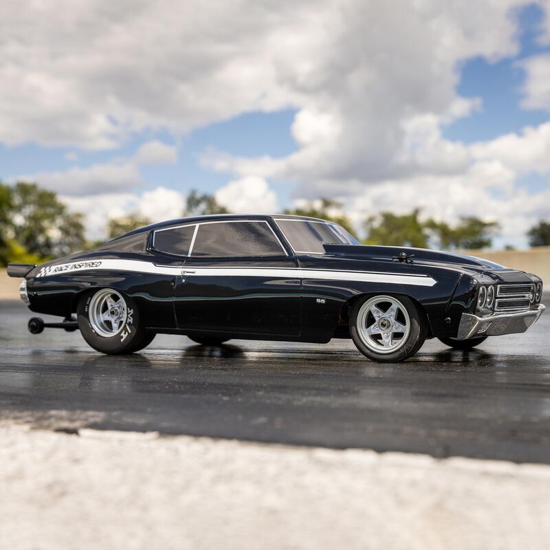 1/16 Mini 1970 Chevy Chevelle 2S 2WD RTR Brushless No Prep Drag Car (Battery & Charger Included), Black