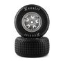 Losi Hoosier Tires, Soft, Mounted, Satin Aluminum, FR/RR (2): 22S DLM