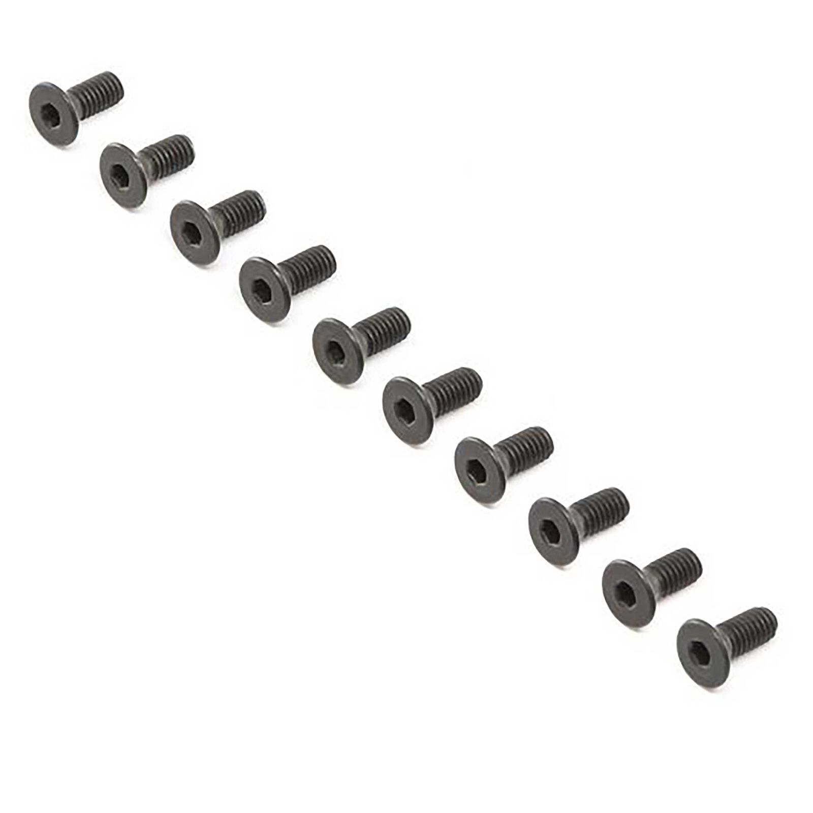 Losi Flat Head Screws, M4x10mm STL (10)