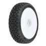 1/24 Electron 2.0 Buggy F/R Tires Mounted 7mm White (4): Micro-B