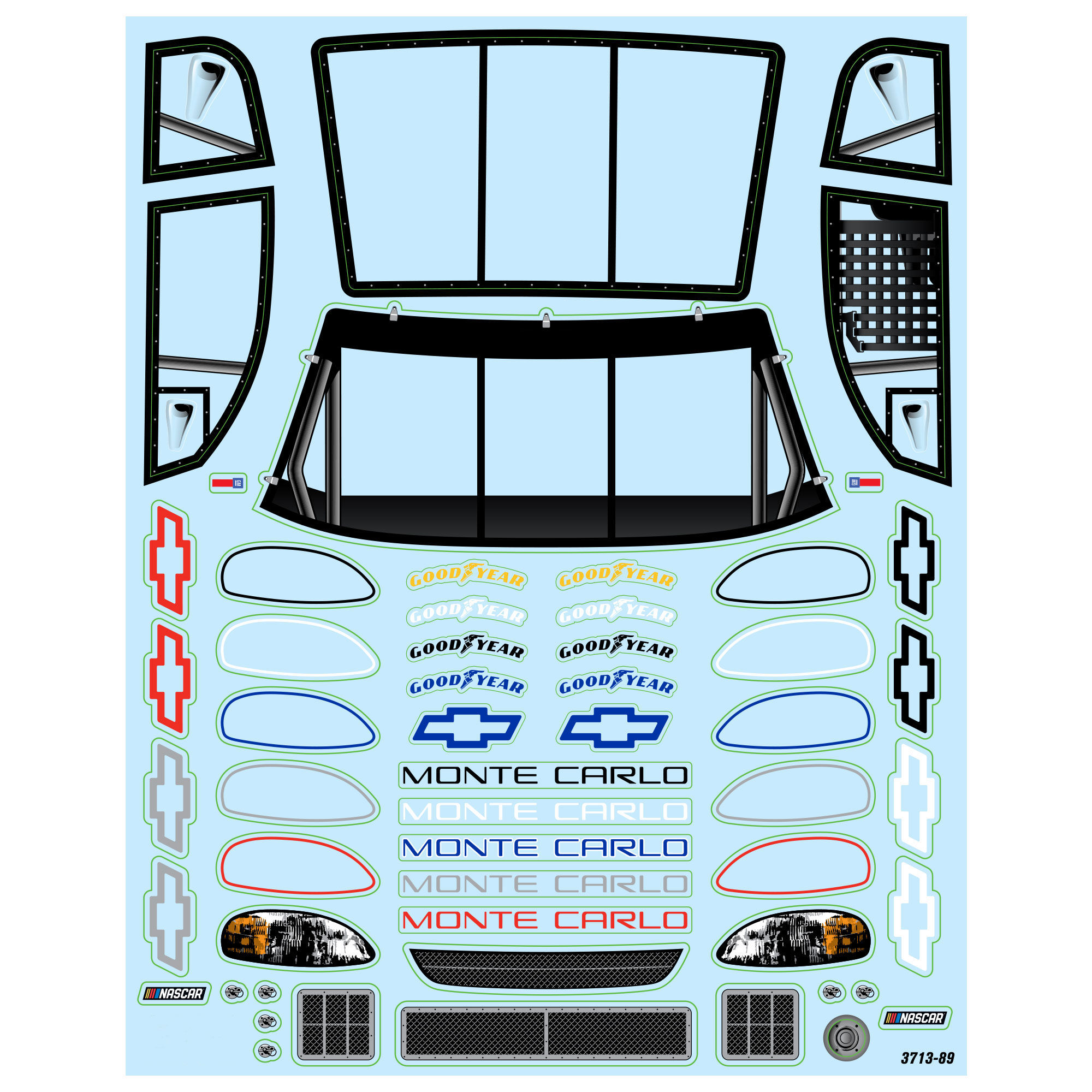 1/12 Pre-Cut 1996 Chevy Monte Carlo Clear Body: Losi NASCAR | Losi