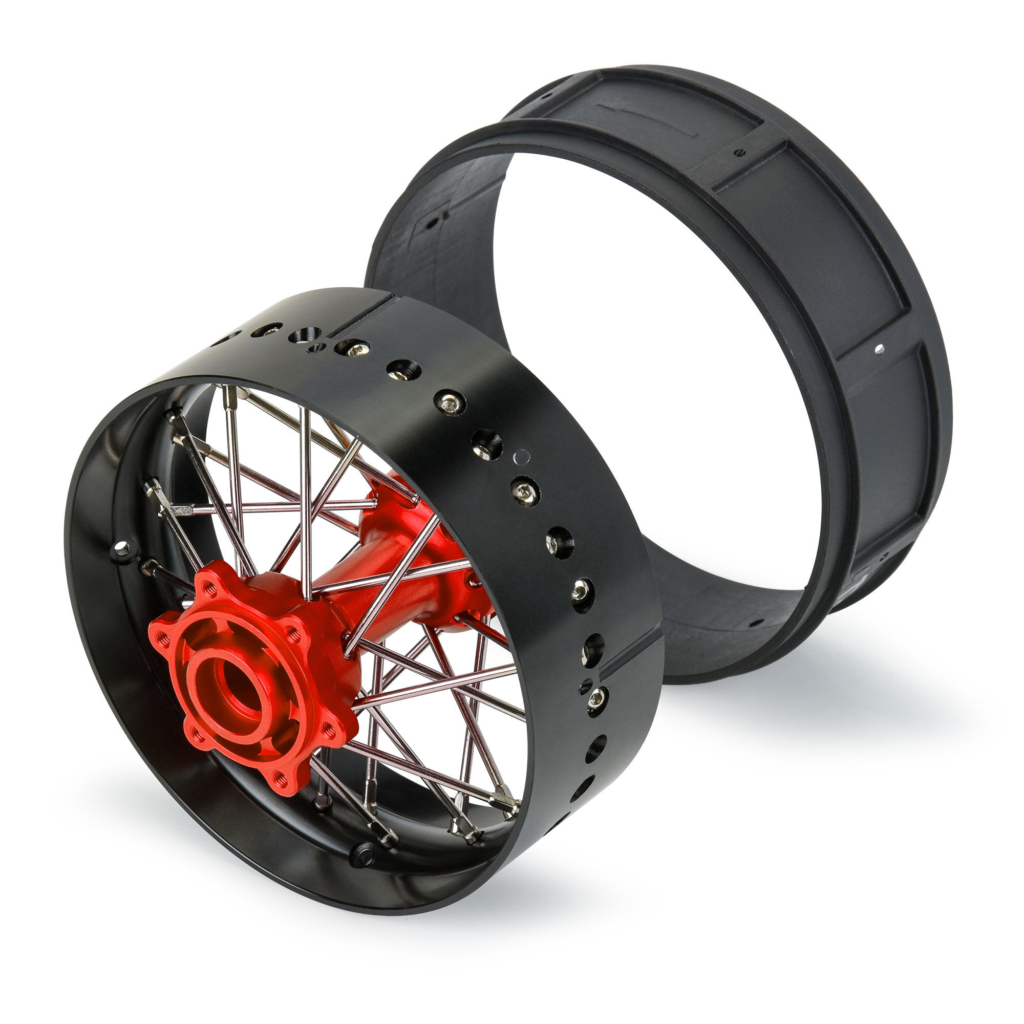 Pro-Line Racing 1/4 Pro-Spec Aluminum V2 Bead Rear Wheel Black/Red