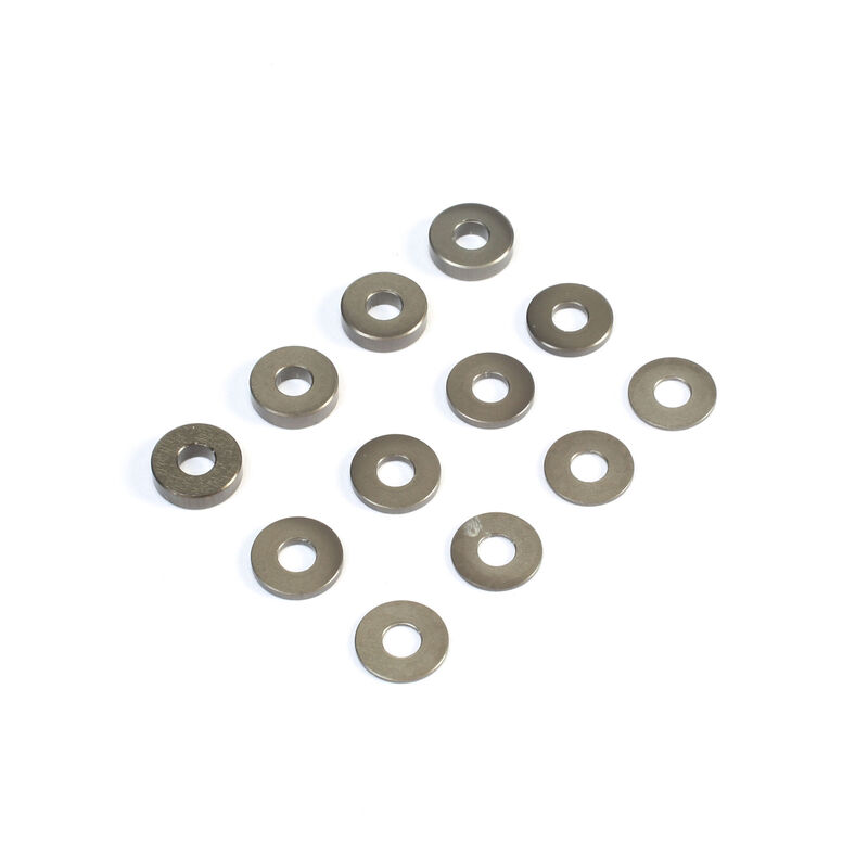 Team Losi Racing M3 Aluminum Washer Set, Hard Anodized (4): 22 3.0, 4.0, 5.0