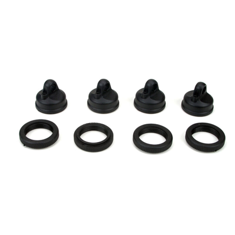 Shock Adjuster Nut & Cap (4): LST2, AFT, XXL2