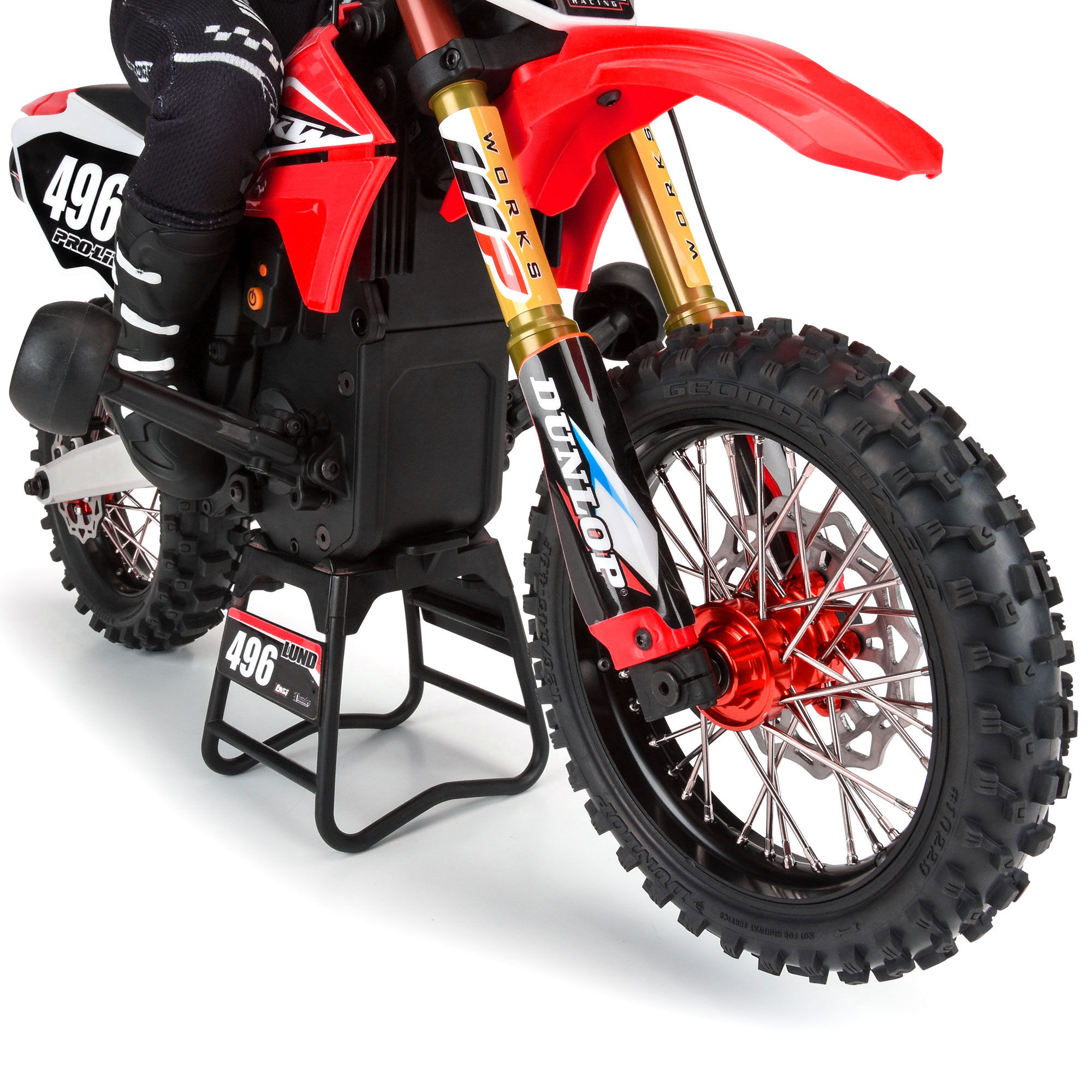 Pro-Line Racing 1/4 Pro-Spec Aluminum F/R Wheel Black/Red Dunlop