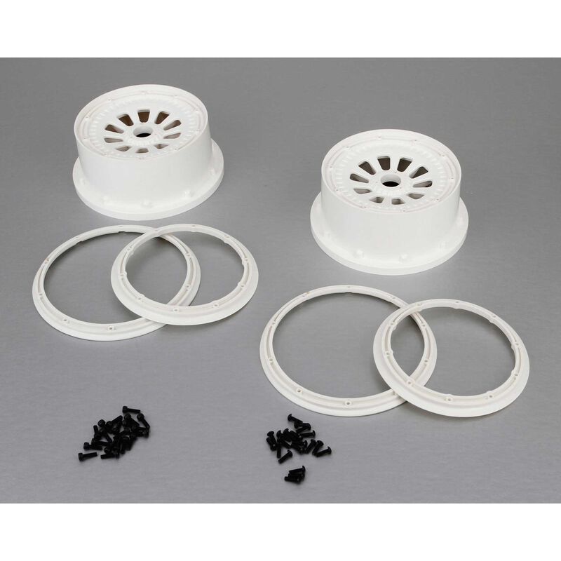 1/5 Wheel and Beadlock Set 4.75, 24mm Hex, White (2): 5IVE-T