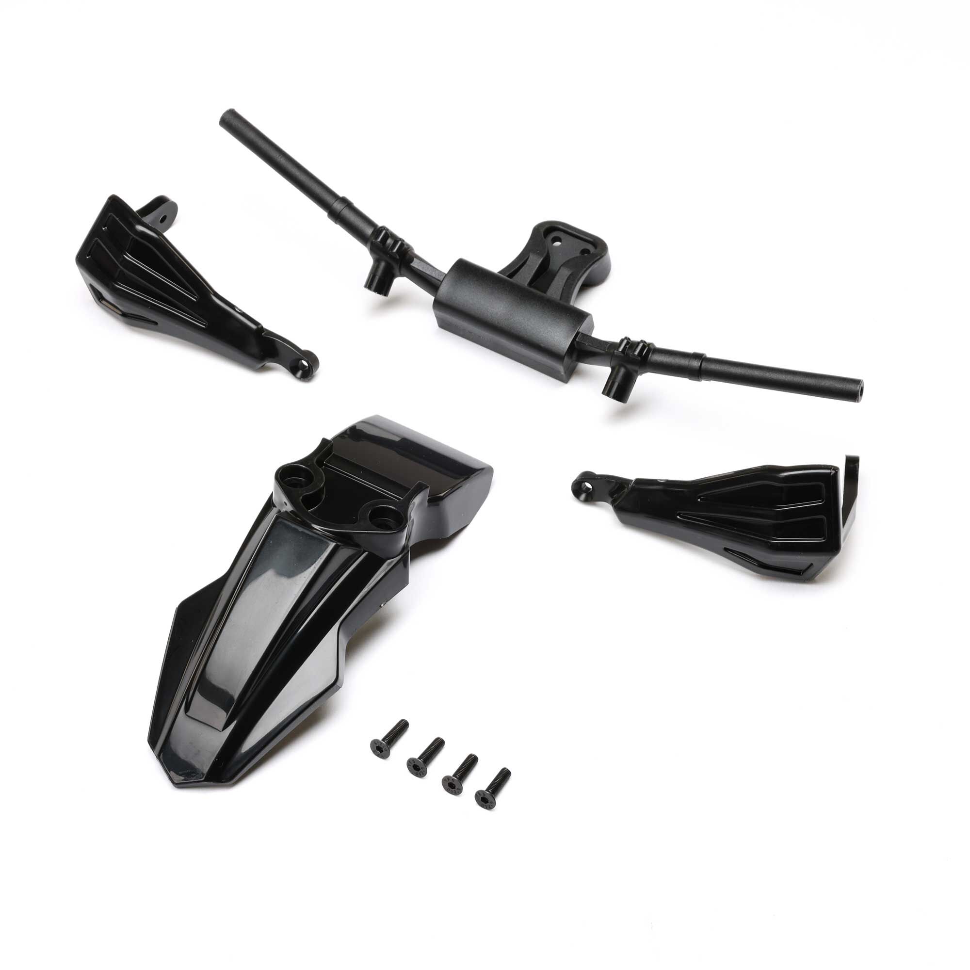 Losi Fender, Handguards & Handle Bars, Black: PM-SM/MX | Losi