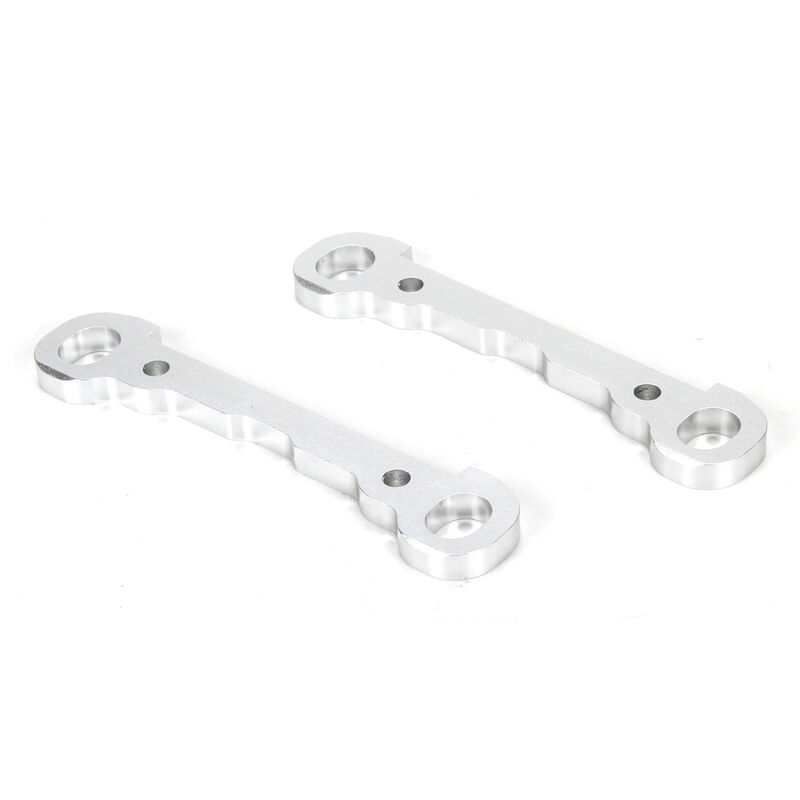 Front Hinge Pin Braces, Aluminum, Silver (2)