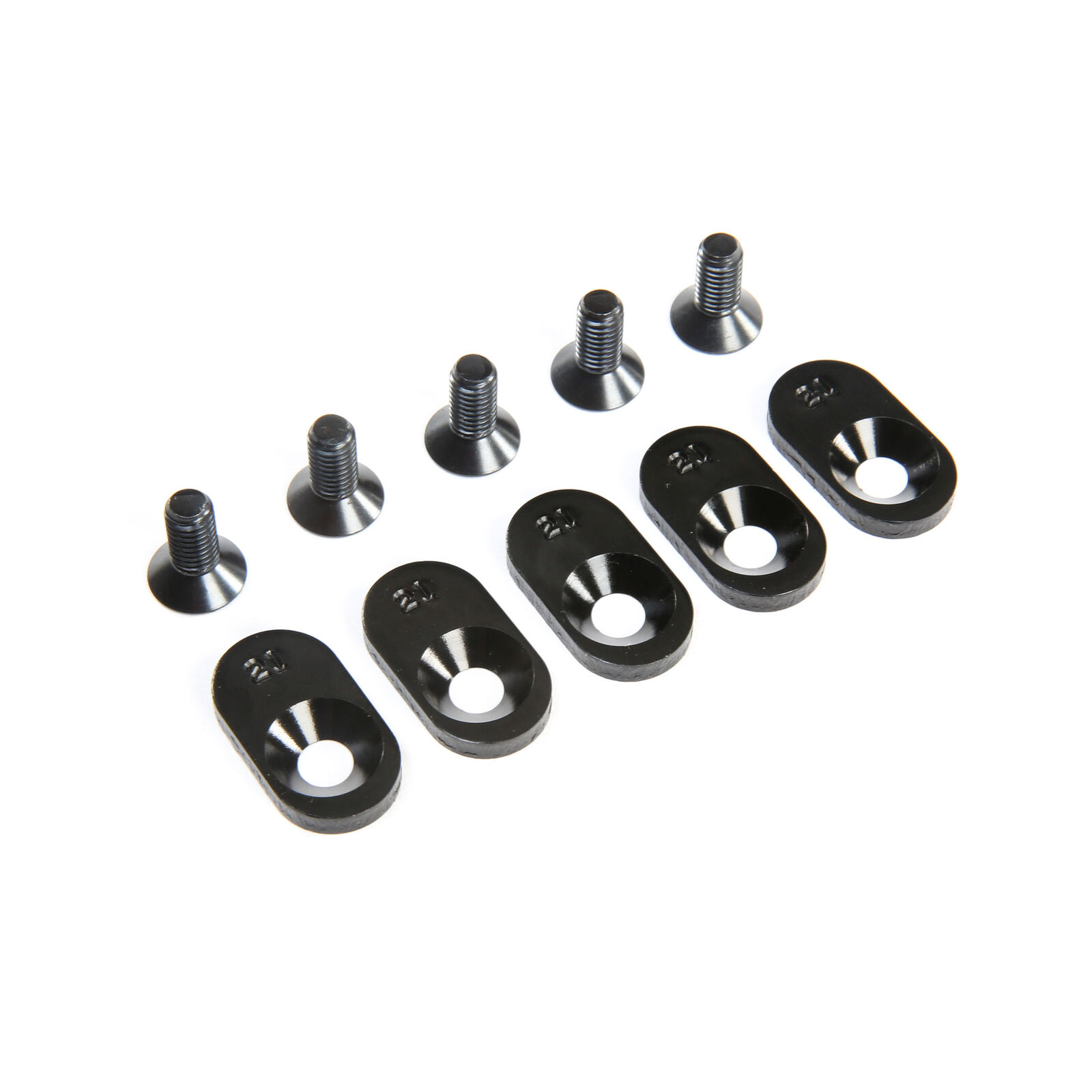 Engine Mount Insert and Screws 21T, Black (5): 5ive-T 2.0 (fits 62T spur)
