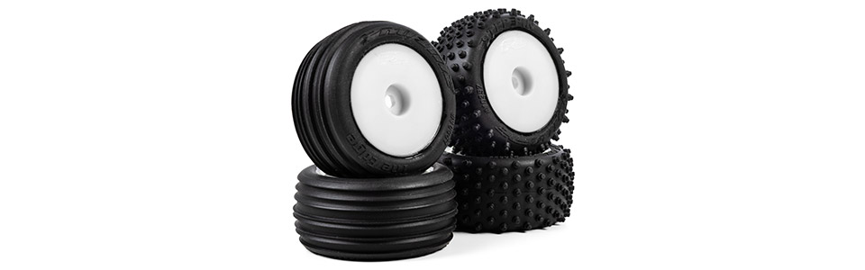 Complete Four-Tire Set for the Pro-Line Edge Front Tires Mounted on 7mm Hex Wheels