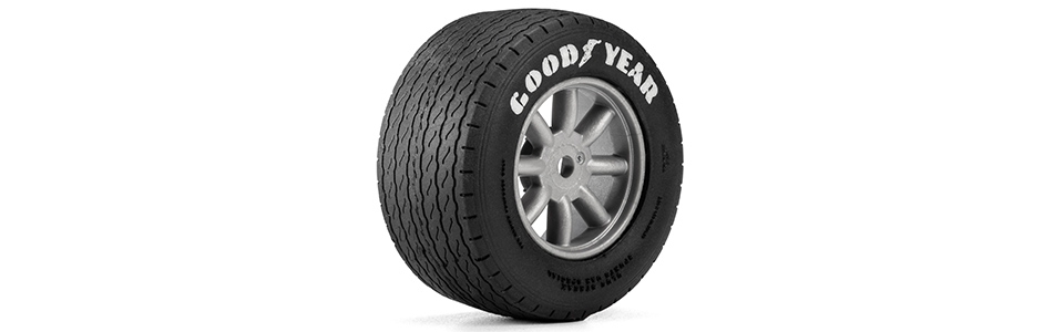 Official Goodyear Heritage for the Pro-Line 1/12 Goodyear Blue Streak VTA Front Tires Mounted 8mm Gray Wheels (2): Losi NASCAR&reg; Race Car