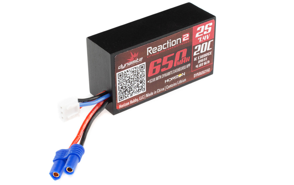 Dynamite Reaction 2.0 7.4V 2S 650mAh 20C Li-Po Battery