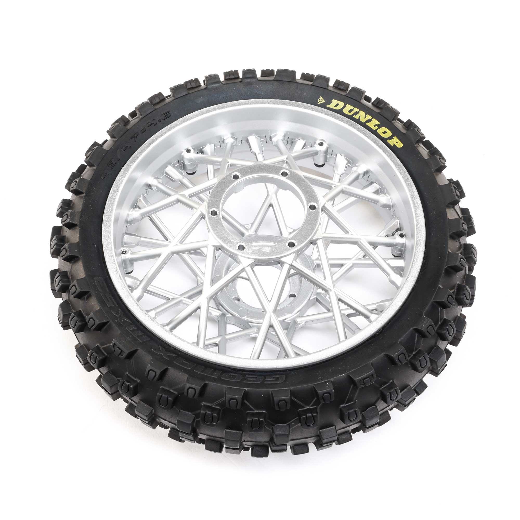 Losi Dunlop MX53 Rear Tire Mounted, Chrome: Promoto-MX | Losi