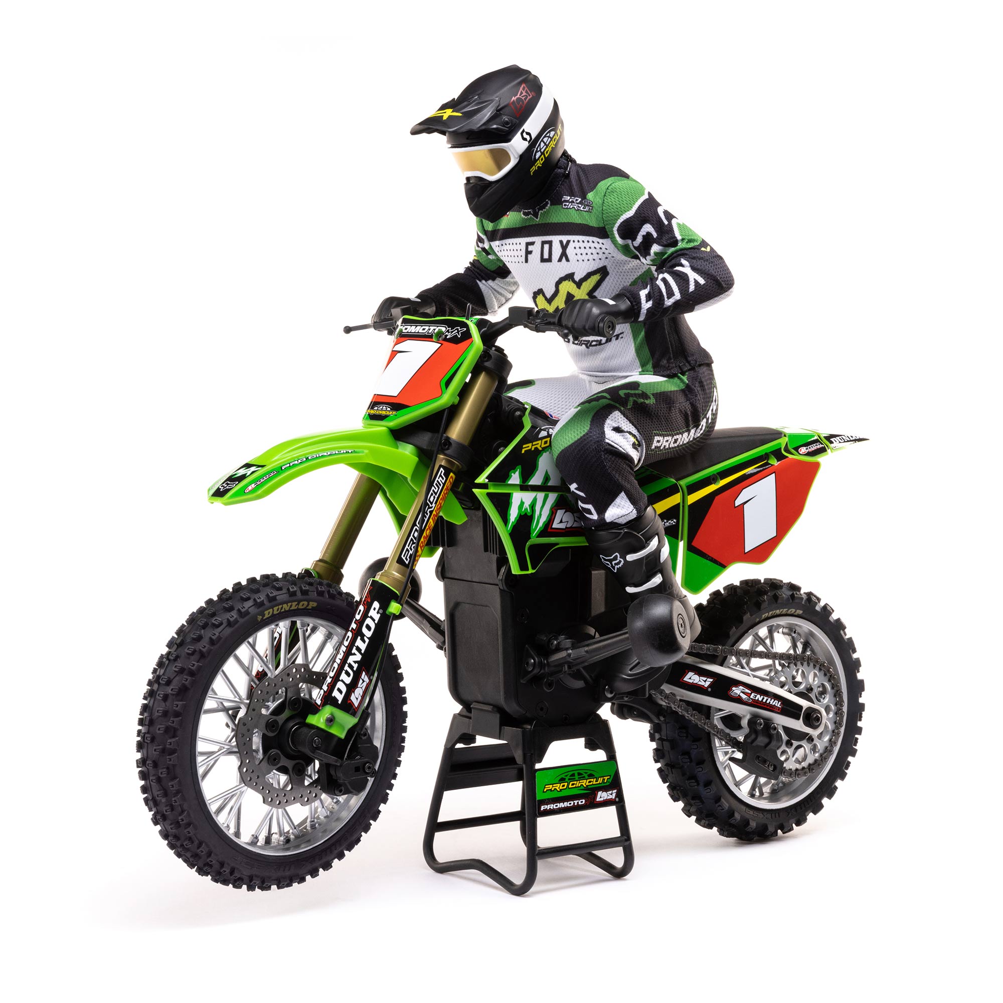 1/4 Promoto-MX Motorcycle with Battery and Charger, Pro CircuitGREEN | Losi